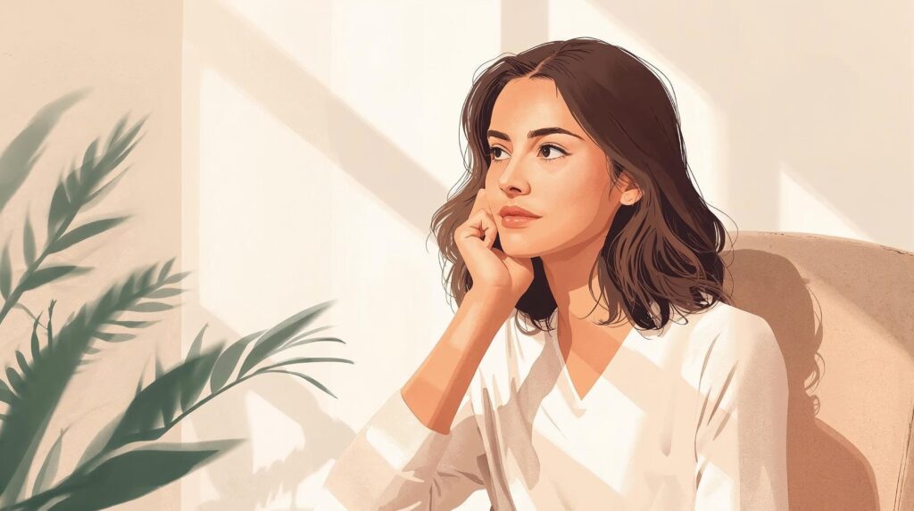 New mom tracking her postpartum recovery timeline at home