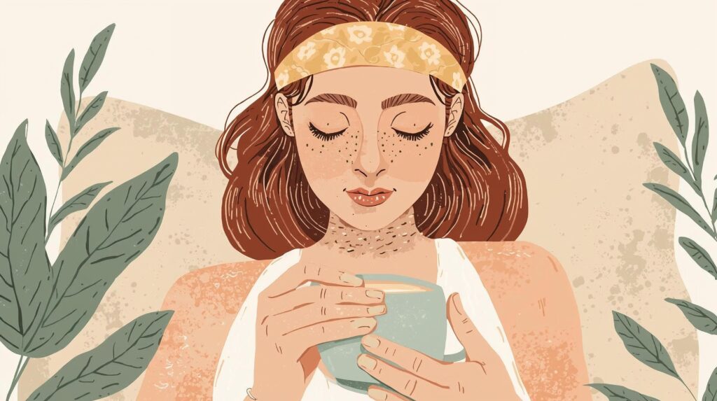 Mother relaxing after birth as part of postpartum self-care