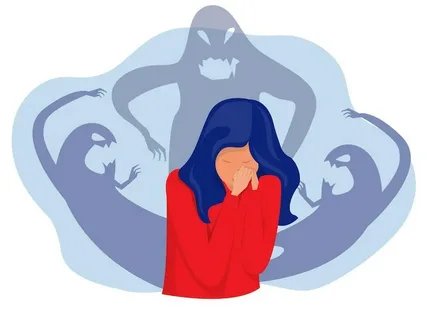 Woman showing signs of postpartum anxiety during early motherhood