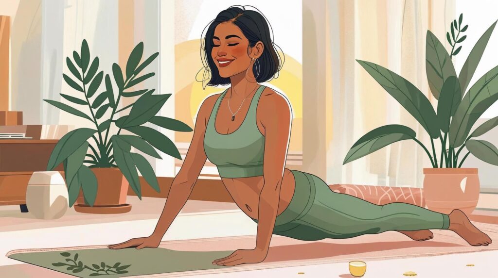 Woman doing low-impact exercise as part of a daily physical activity routine