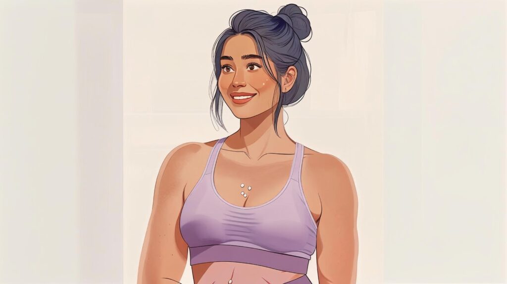 New mom doing psoas stretch postpartum for hip pain relief