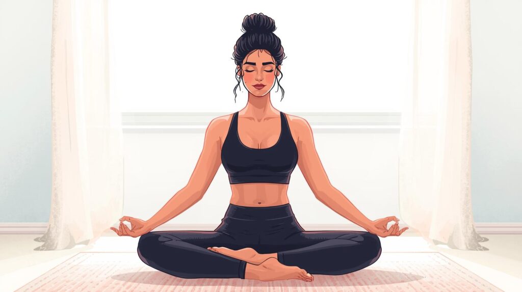 woman performing a figure-four shape.