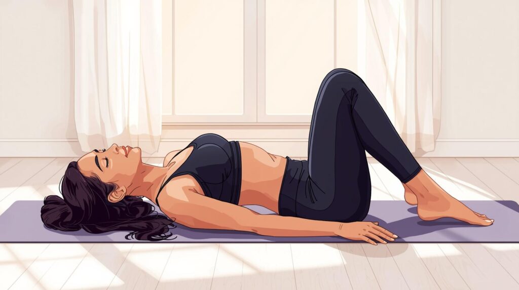 woman breathing in a relax  position.