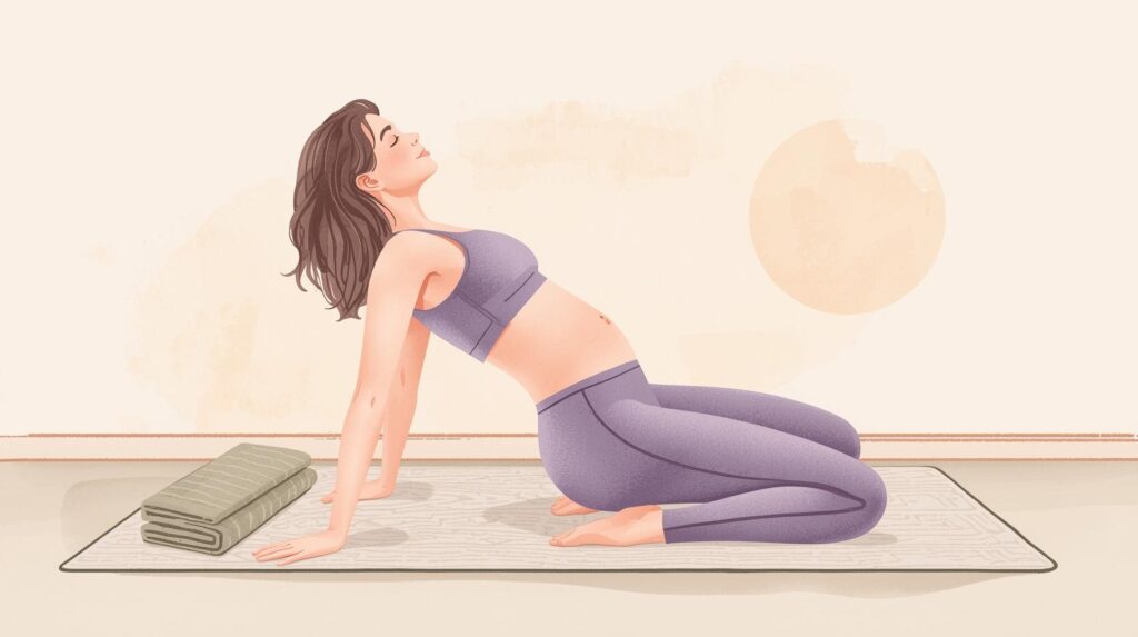 frog stretch postpartum mom